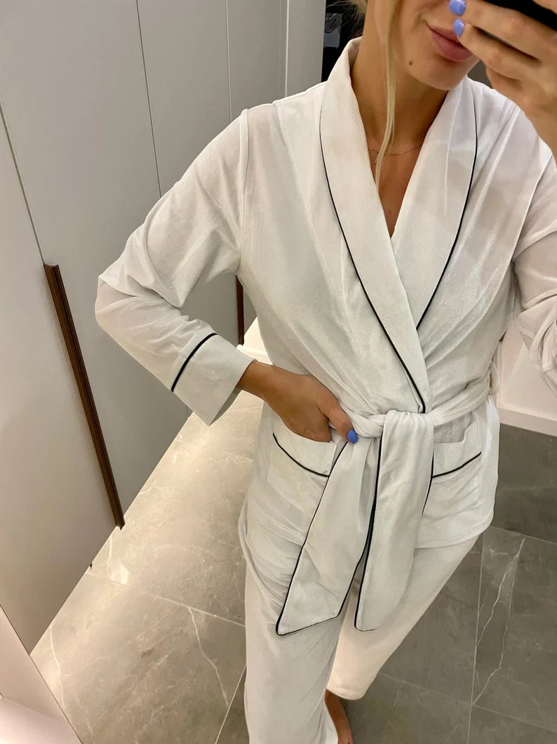Velvet White Bridal Set